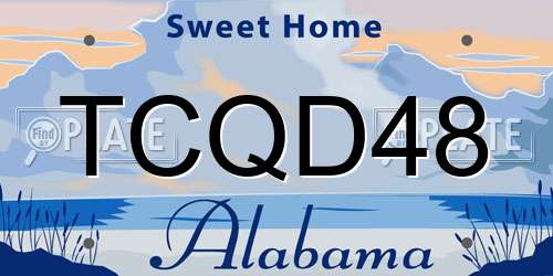 TCQD48 Alabama License Plate