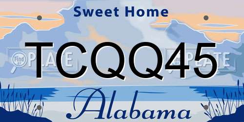 TCQQ45 Alabama License Plate
