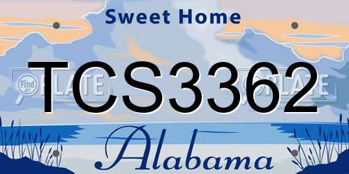 TCS3362 Alabama License Plate