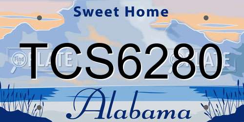 TCS6280 Alabama License Plate