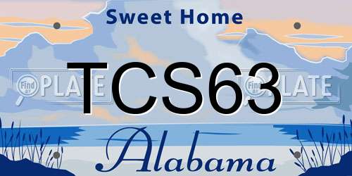 TCS63 Alabama License Plate