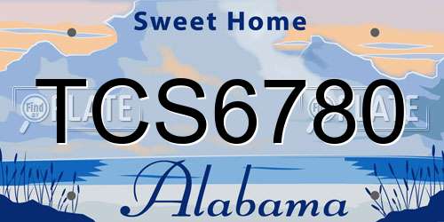 TCS6780 Alabama License Plate