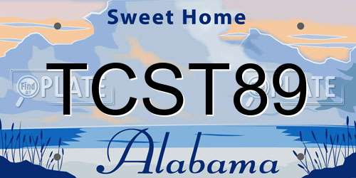 TCST89 Alabama License Plate