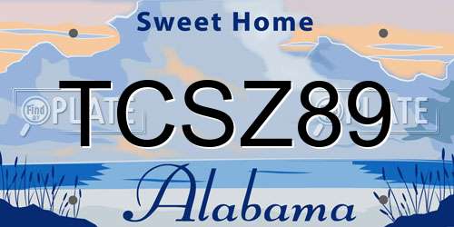 TCSZ89 Alabama License Plate