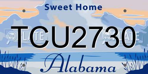 TCU2730 Alabama License Plate