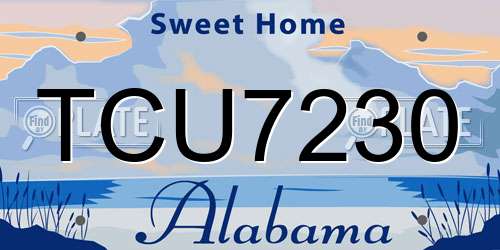 TCU7230 Alabama License Plate