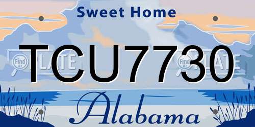 TCU7730 Alabama License Plate