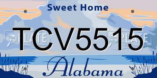 TCV5515 Alabama License Plate