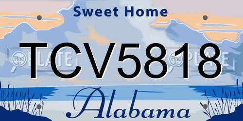 TCV5818 Alabama License Plate