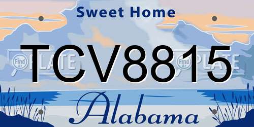 TCV8815 Alabama License Plate