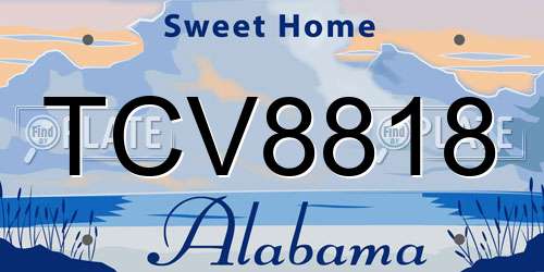 TCV8818 Alabama License Plate