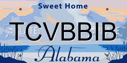TCVBBIB Alabama License Plate