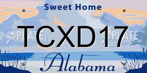 TCXD17 Alabama License Plate