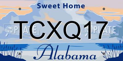 TCXQ17 Alabama License Plate