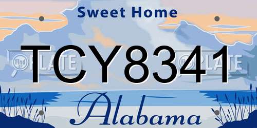 TCY8341 Alabama License Plate