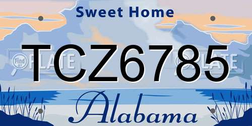 TCZ6785 Alabama License Plate