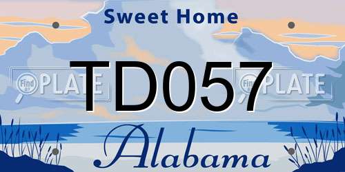 TD057 Alabama License Plate