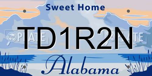 TD1R2N Alabama License Plate