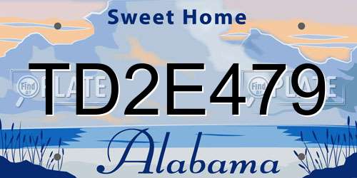 TD2E479 Alabama License Plate