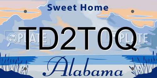 TD2T0Q Alabama License Plate