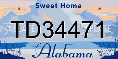 TD34471 Alabama License Plate
