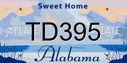 TD395 Alabama License Plate