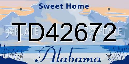 TD42672 Alabama License Plate