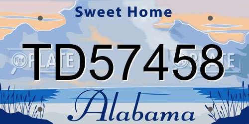 TD57458 Alabama License Plate