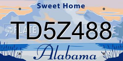 TD5Z488 Alabama License Plate