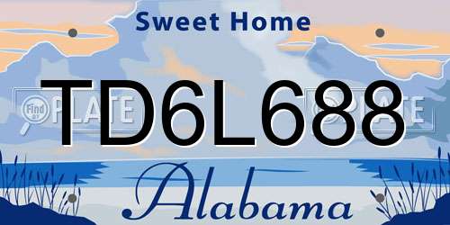 TD6L688 Alabama License Plate