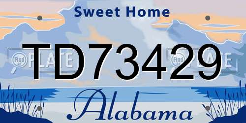 TD73429 Alabama License Plate