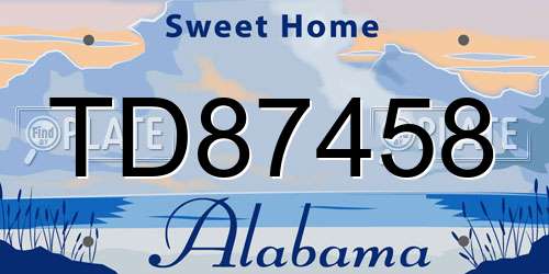 TD87458 Alabama License Plate