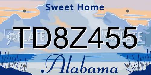 TD8Z455 Alabama License Plate