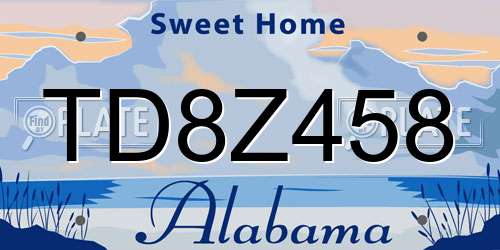 TD8Z458 Alabama License Plate