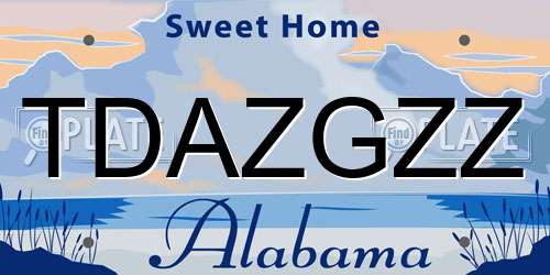 TDAZGZZ Alabama License Plate