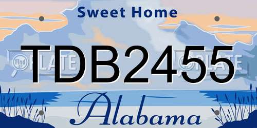 TDB2455 Alabama License Plate