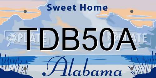 TDB50A Alabama License Plate