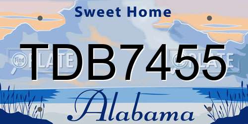 TDB7455 Alabama License Plate
