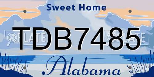 TDB7485 Alabama License Plate