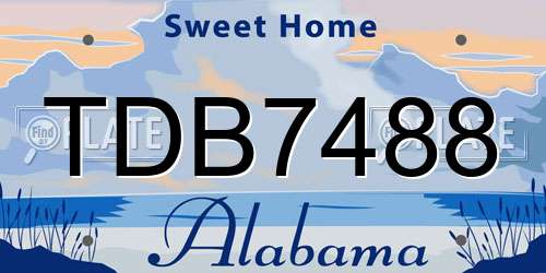 TDB7488 Alabama License Plate