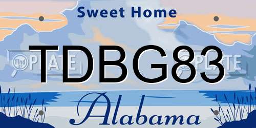 TDBG83 Alabama License Plate