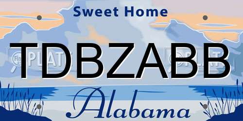TDBZABB Alabama License Plate
