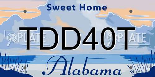 TDD40T Alabama License Plate