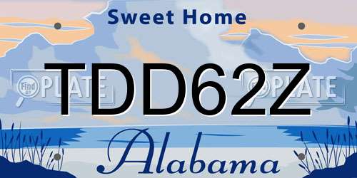 TDD62Z Alabama License Plate