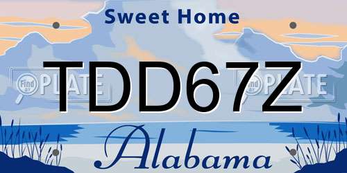 TDD67Z Alabama License Plate