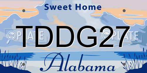 TDDG27 Alabama License Plate