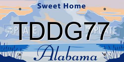 TDDG77 Alabama License Plate