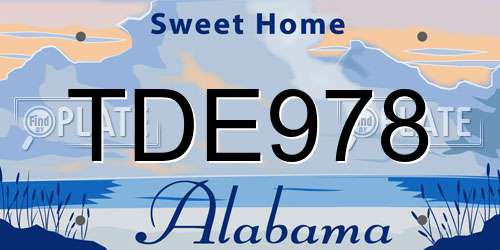 TDE978 Alabama License Plate