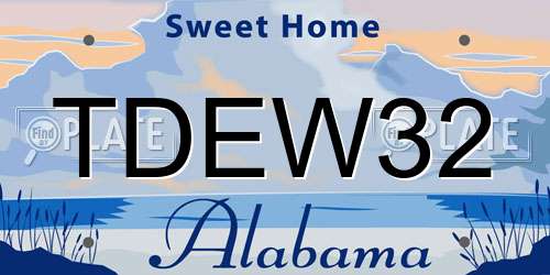 TDEW32 Alabama License Plate