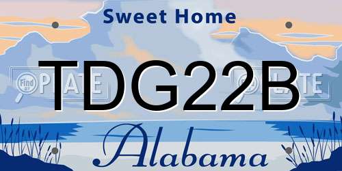 TDG22B Alabama License Plate